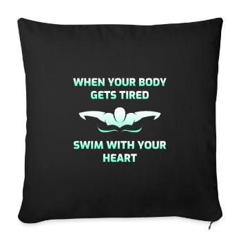 Schwimmen Schwimmen Schwimmer Geschenk - Sofakissenbezug 45 x 45 cm - Schwarz - Vorne