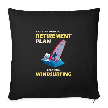 Windsurfer Windsurfing Ocean Summer Gift - Housse de coussin décorative 45 x 45 cm - noir - Devant
