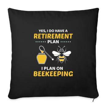 Amateurs d'apiculture cadeau d'abeille apiculteur - Housse de coussin décorative 45 x 45 cm - noir - Devant