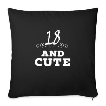 18th birthday - Sofa pillowcase 17,3'' x 17,3'' (45 x 45 cm) - black - Front