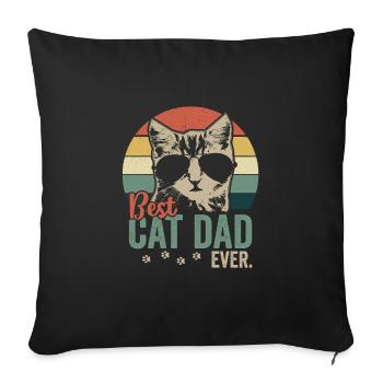 Meilleur papa de chat de tous les temps - Housse de coussin décorative 45 x 45 cm - noir - Devant
