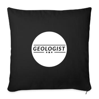 Cadeau de géologue géologue collection Rock - Housse de coussin décorative 45 x 45 cm - noir - Devant