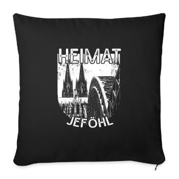 Heimat Jeföhl Köln Dom Domstadt Deutz Kölle Gefühl - Sofakissenbezug 45 x 45 cm - Schwarz - Vorne
