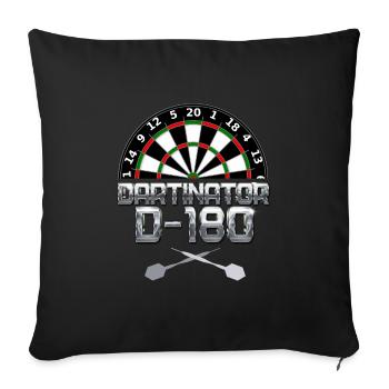 Fléchettes Dartinator D-180 Cent quatre-vingts Sport - Housse de coussin décorative 45 x 45 cm - noir - Devant