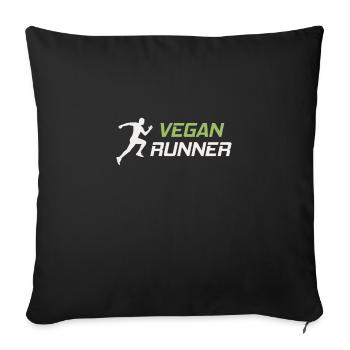 Cadeau de course Vegan Runner - Housse de coussin décorative 45 x 45 cm - noir - Devant