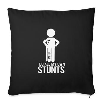 Accident sportif humoristique : Fier de ses propres cascades - Housse de coussin décorative 45 x 45 cm - noir - Devant