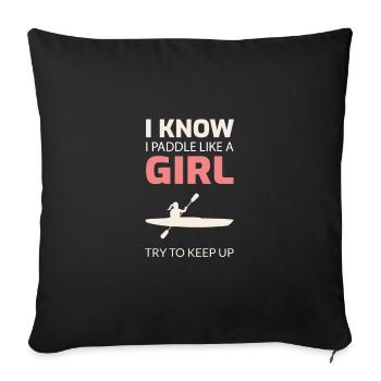 Kayaking Funny - Sofa pillowcase 17,3'' x 17,3'' (45 x 45 cm) - black - Front