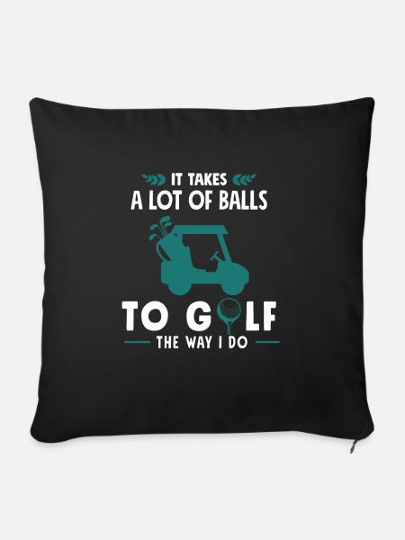 Golf Golfer Golfen - Sofakissenbezug 45 x 45 cm - Schwarz