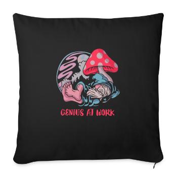 Creative genius: Relaxation under the mushroom - Sofa pillowcase 17,3'' x 17,3'' (45 x 45 cm) - black - Front