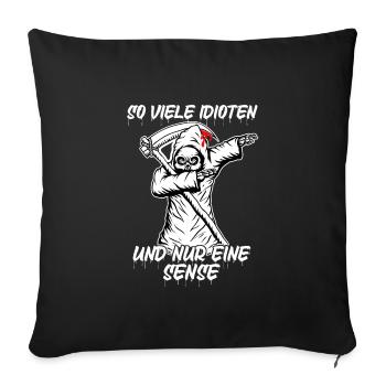 Dabbing Sensenmann Sense Tod Halloween Spruch - Sofakissenbezug 45 x 45 cm - Schwarz - Vorne
