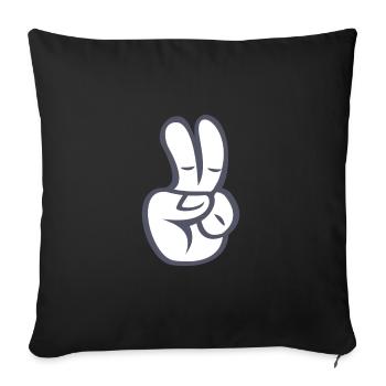 Peacezeichen Finger Comic - Sofa pillowcase 17,3'' x 17,3'' (45 x 45 cm) - black - Front