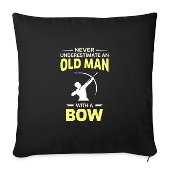 Archery Funny Sayings Bow Arrow Archer Old Man - Sofa pillowcase 17,3'' x 17,3'' (45 x 45 cm) - black - Front