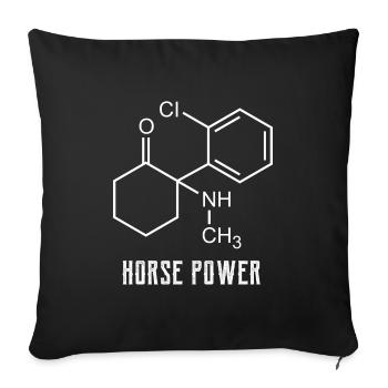 Horse Power, pousse de drogues kétamine keta - Housse de coussin décorative 45 x 45 cm - noir - Devant