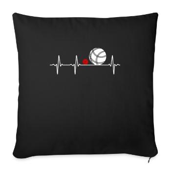Boules de pétanque Heartbeat Boccia Heartbeat Design - Housse de coussin décorative 45 x 45 cm - noir - Devant