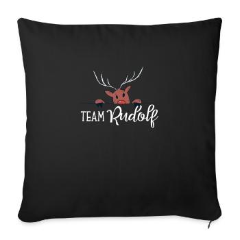 Team Rudolf outfit for families Christmas outfit - Sofa pillowcase 17,3'' x 17,3'' (45 x 45 cm) - black - Front