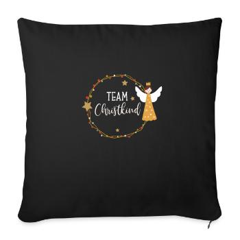 Team Christkind motif for family Christmas - Sofa pillowcase 17,3'' x 17,3'' (45 x 45 cm) - black - Front