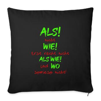 Grammatik Deutsch Lehrer - Sofakissenbezug 45 x 45 cm - Schwarz - Vorne