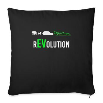 Electric Electric Electric Car eauto rEVolution - Sofa pillowcase 17,3'' x 17,3'' (45 x 45 cm) - black - Front