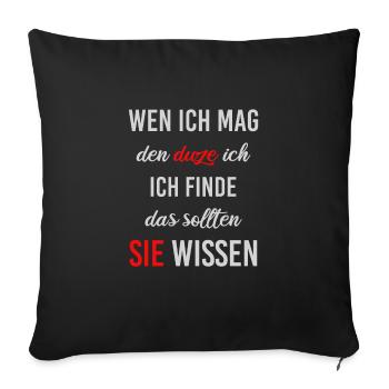 Ich hasse Menschen lustiger Spruch für Zyniker - Sofakissenbezug 45 x 45 cm - Schwarz - Vorne