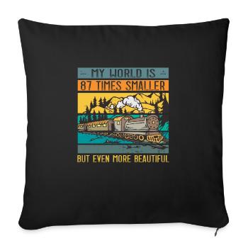 Modelrailroad HO N Z Modèle de train - Housse de coussin décorative 45 x 45 cm - noir - Devant