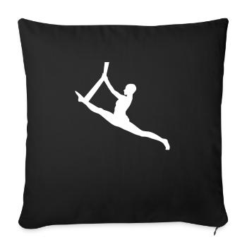 Équilibrage du yoga aérien - Housse de coussin décorative 45 x 45 cm - noir - Devant