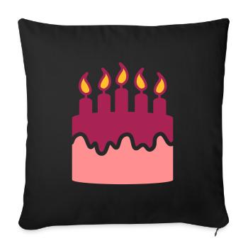 Birthday cake - gâteau - Sofa pillowcase 17,3'' x 17,3'' (45 x 45 cm) - black - Front