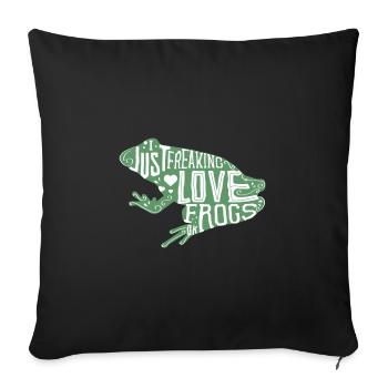 Frog. frog. - Sofa pillowcase 17,3'' x 17,3'' (45 x 45 cm) - black - Front