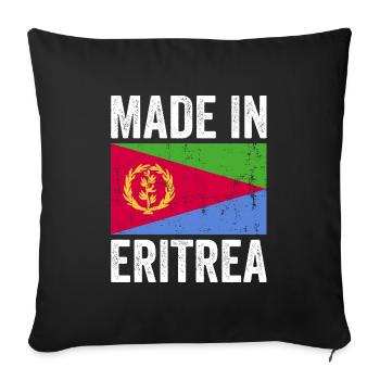 Made in Eritrea | Eritrea flag - Sofa pillowcase 17,3'' x 17,3'' (45 x 45 cm) - black - Front
