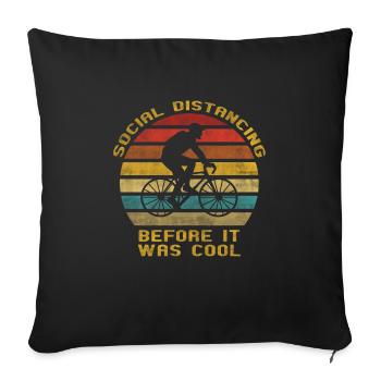 Retro Road Bike Social Distance Before It Was Cool - Sofa pillowcase 17,3'' x 17,3'' (45 x 45 cm) - black - Front