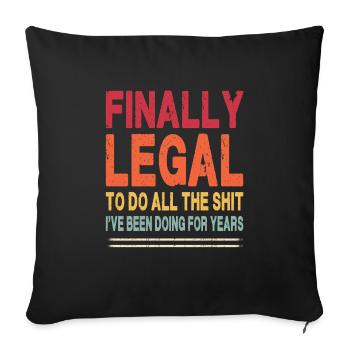 Finally Legal - Retro - 21st - Sofa pillowcase 17,3'' x 17,3'' (45 x 45 cm) - black - Front