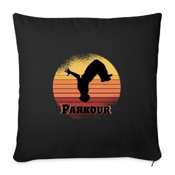 Parkour Sport - Housse de coussin décorative 45 x 45 cm - noir - Devant
