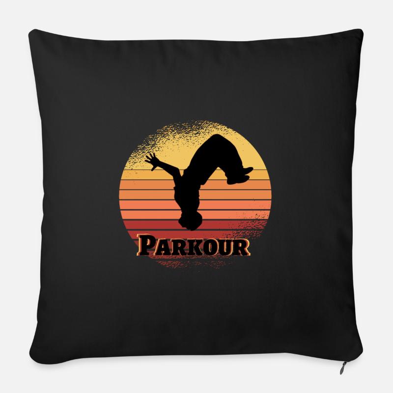 Parkour Sport - Sofakissenbezug 45 x 45 cm - Schwarz