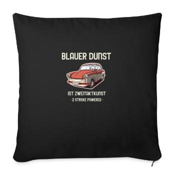 TRABI 500  500 Zweitakt 2Takt Blauer Dunst - Sofakissenbezug 45 x 45 cm - Schwarz - Vorne