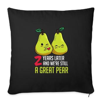 Niedliches Great Pear Design Für 2. Hochzeitstag - Sofakissenbezug 45 x 45 cm - Schwarz - Vorne