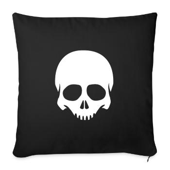 Tête de squelette squelette squelette - Housse de coussin décorative 45 x 45 cm - noir - Devant