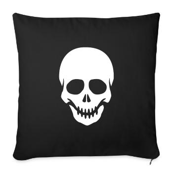 Tête de squelette squelette squelette - Housse de coussin décorative 45 x 45 cm - noir - Devant