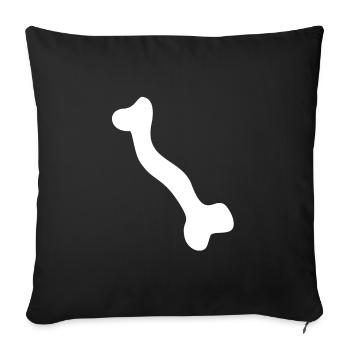 Bone skeleton - Sofa pillowcase 17,3'' x 17,3'' (45 x 45 cm) - black - Front