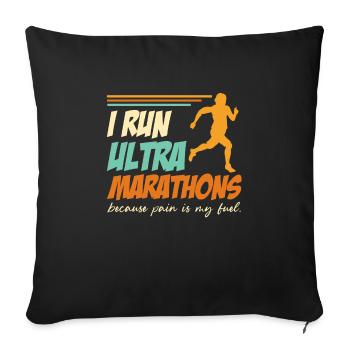 Ultra marathon coureur de cadeaux course jogging sort - Housse de coussin décorative 45 x 45 cm - noir - Devant