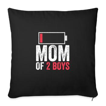 Mom Of 2 Boys Design Two Sons Mothers Day - Sofa pillowcase 17,3'' x 17,3'' (45 x 45 cm) - black - Front
