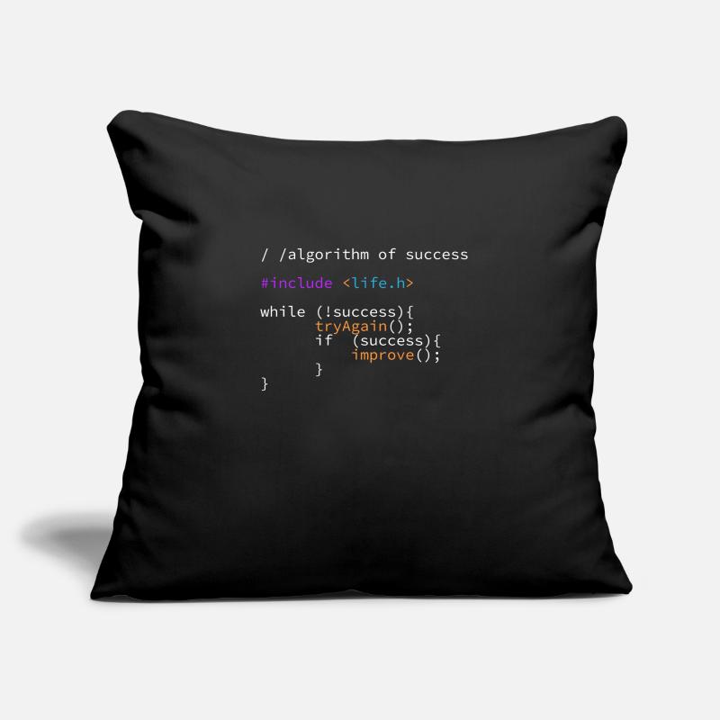 Code de programme algorithme de succès it développeur Housse de coussin décorative 45 x 45 cm