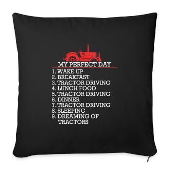 Perfect Farm Farmer Farmer Day Trekker - Sofa pillowcase 17,3'' x 17,3'' (45 x 45 cm) - black - Front
