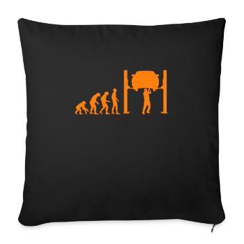 Car mechanic lifting platform Evolution monkey human - Sofa pillowcase 17,3'' x 17,3'' (45 x 45 cm) - black - Front