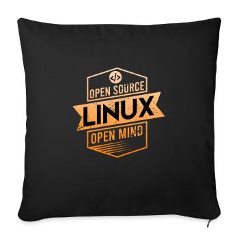 Linux Open Source Open Mind Betriebssystem - Sofakissenbezug 45 x 45 cm - Schwarz - Vorne