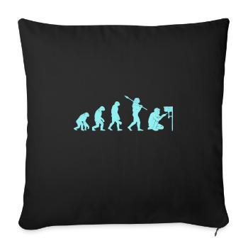 Plombier mécanicien evolution singe homme - Housse de coussin décorative 45 x 45 cm - noir - Devant