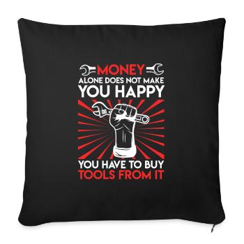 Tool saying workshop screwdriver gift - Sofa pillowcase 17,3'' x 17,3'' (45 x 45 cm) - black - Front