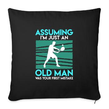 Tennis Pensioner Gift Tennis Racket Tennis Game - Sofa pillowcase 17,3'' x 17,3'' (45 x 45 cm) - black - Front