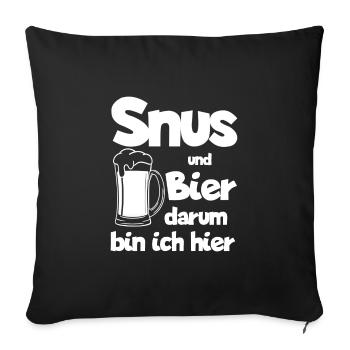 Snus Tabak Nikotin Schweden - Sofakissenbezug 45 x 45 cm - Schwarz - Vorne