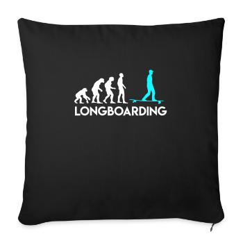 Monkey Human Longboarder Evolution Evolution - Sofa pillowcase 17,3'' x 17,3'' (45 x 45 cm) - black - Front