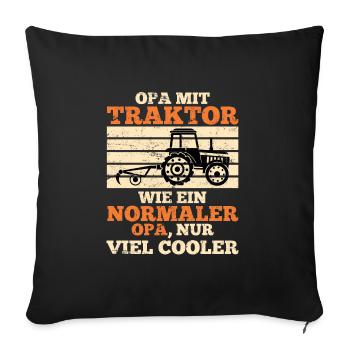 Grandpa Tractor Trekker Gift Farmer Farmer - Sofa pillowcase 17,3'' x 17,3'' (45 x 45 cm) - black - Front
