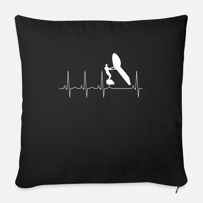 Wingfoil Pulse Frequency - Sofa pillowcase 17,3'' x 17,3'' (45 x 45 cm) - black